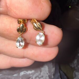Elegant Gold and Silver Drop Earrings